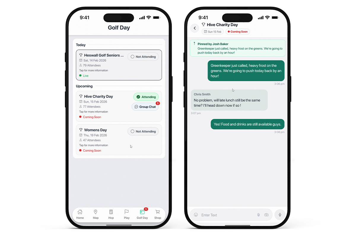 Live group chat and announcements